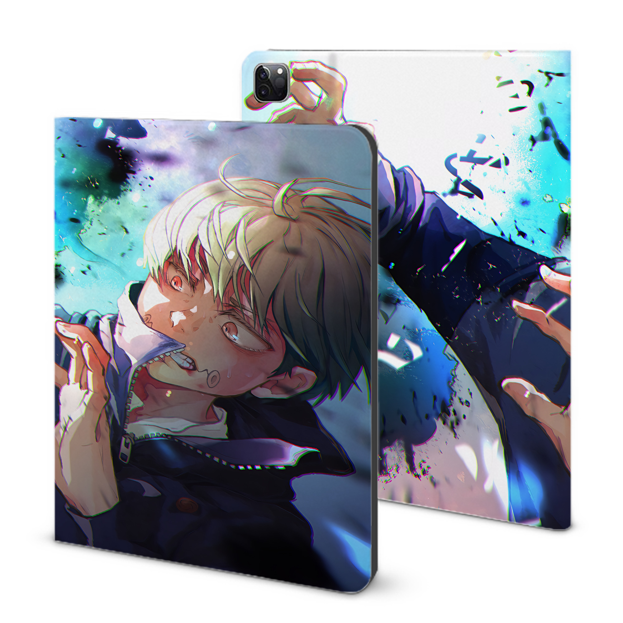 （画像用） 呪術廻戦 Jujutsu Kaisen IPad ケース ブック型 PUレザー TPU 耐衝撃 軽量 薄型 ペン収納なし 全面保護 IPad 各モデル対応